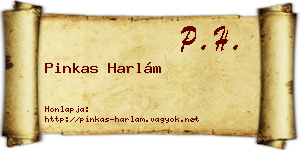 Pinkas Harlám névjegykártya